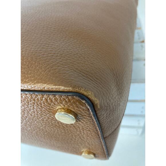 MICHAEL KORS, LARGE BROWN PEBBLED LEATHER SHOULDER BAG - Picture 10 of 16